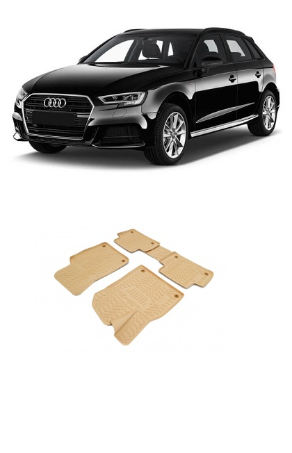 Set covorase cauciuc tip tavita Bej Audi A 3  2012-2020 [1]