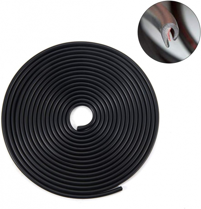 Banda de protectie muchii caroserie, 5m, negru [2]