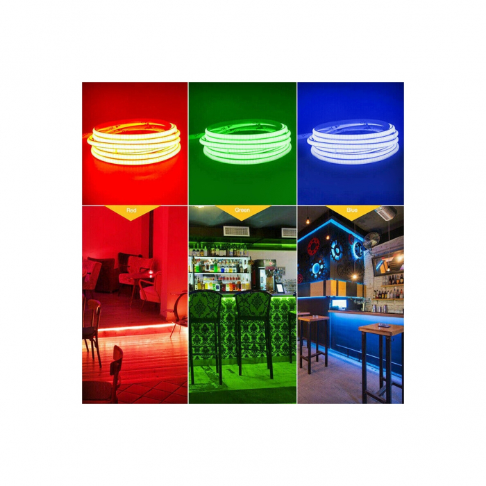 Banda LED COB latime 8mm 12V , alb rece , 5 metri ,12W/metru [5]