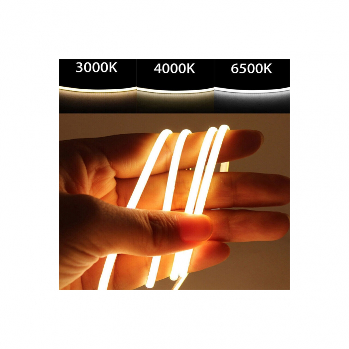 Banda LED COB latime 8mm 12V , alb rece , 5 metri ,12W/metru [3]