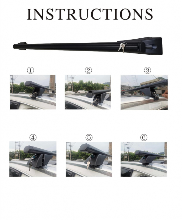 Set Bare portbagaj auto din aluminiu 120cm [5]
