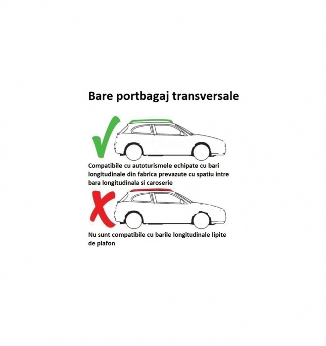 Set Bare portbagaj universala transversala din aluminiu cu cheie 120cm [3]