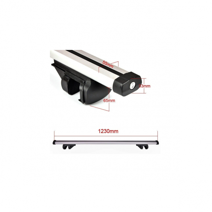 Set Bare portbagaj universala transversala din aluminiu cu cheie 120cm [4]