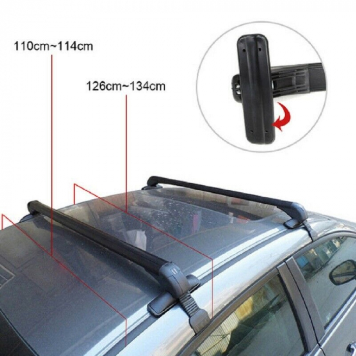 Set Bare Portbagaj Transversale Aluminiu Toyota Corolla 2000-2022 cu cheie [8]