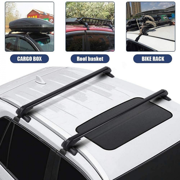 Bare Portbagaj Universale Transversale Aluminiu cu cheie-set 2 bucati [7]