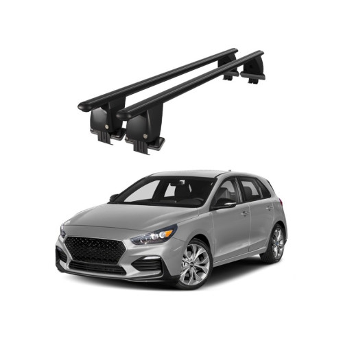 Bare transversale portbagaj auto aluminiu compatibile plafon neted Hyundai Elantra GT PD 2017-> argintii sau negre [2]