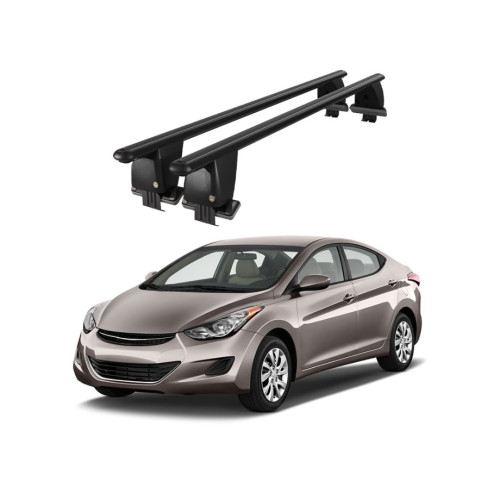 Bare transversale portbagaj auto aluminiu compatibile plafon neted Hyundai Elantra UD 2011-2015 argintii sau negre [2]