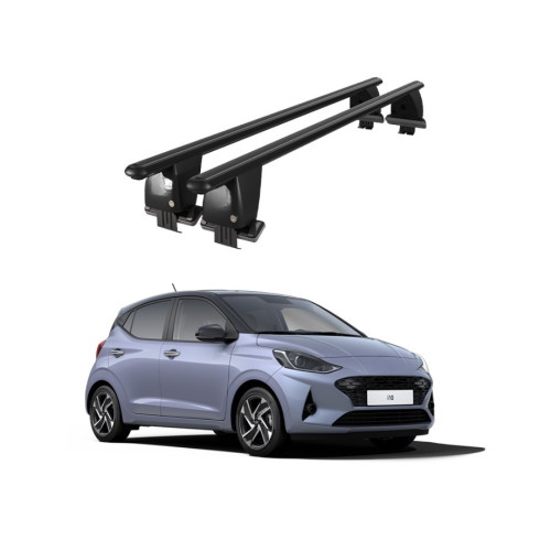 Bare transversale portbagaj auto aluminiu compatibile plafon neted Hyundai i10 AC3 2019-> argintii sau negre [2]
