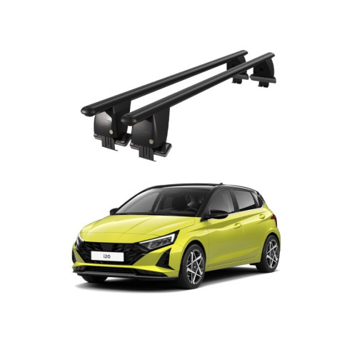 Bare transversale portbagaj auto aluminiu compatibile plafon neted Hyundai i20 BC3 2020-> argintii sau negre [2]