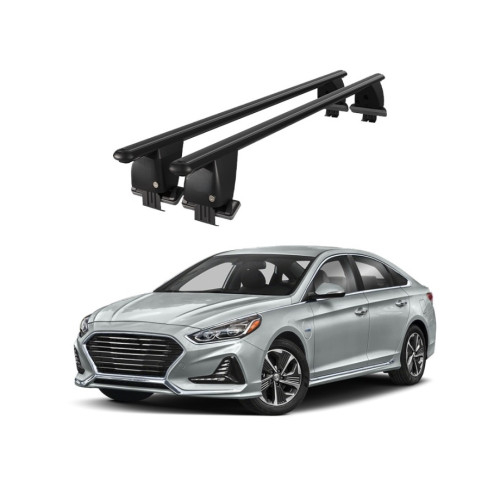 Bare transversale portbagaj auto aluminiu compatibile plafon neted Hyundai Sonata VII LF 2015-2019 argintii sau negre [2]