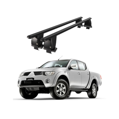Bare transversale portbagaj auto aluminiu compatibile plafon neted Mitsubishi L200 Triton IV 2006-2015 argintii sau negre [2]
