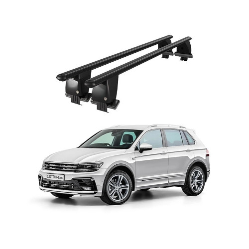 Bare transversale auto aluminiu compatibile plafon neted Volkswagen Tiguan II AD1 R-Line 2016-> argintii sau negre [2]