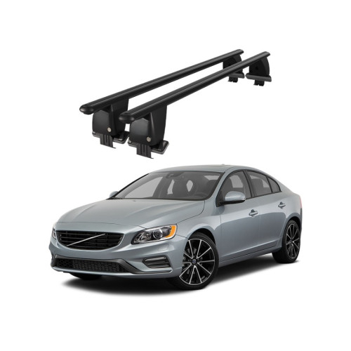 Bare transversale portbagaj auto aluminiu compatibile plafon neted Volvo S60 Y20 2010-2018 argintii sau negre [2]