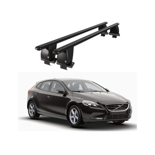 Bare transversale portbagaj auto aluminiu compatibile plafon neted Volvo V40 2012-2016 argintii sau negre [2]