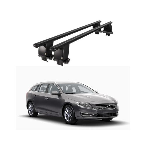 Bare transversale portbagaj auto aluminiu compatibile plafon neted Volvo V60 2010-2011 argintii sau negre [2]