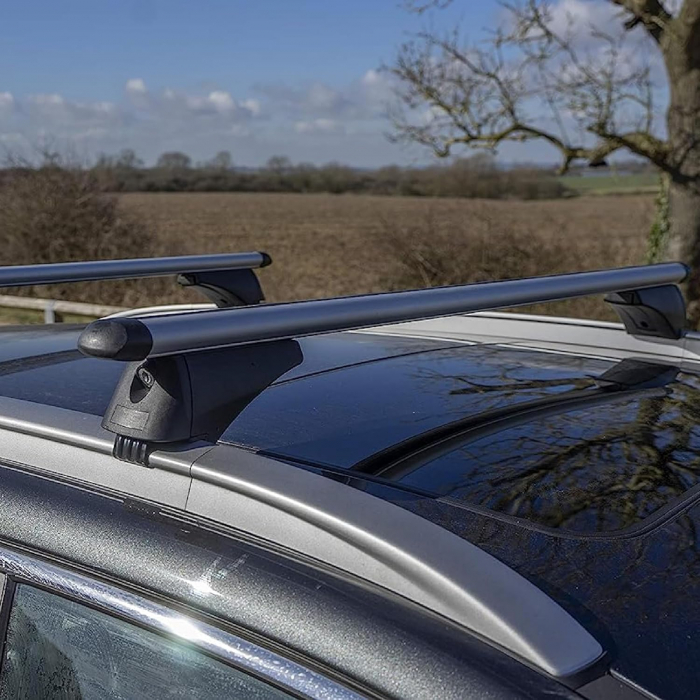 Bare transversale universale pentru plafon cu sine longitudinale tip Flush Rails, 120 cm, 90 kg, Negru [6]