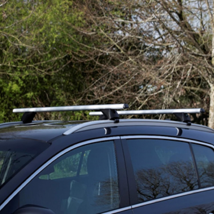 Bare transversale universale din aluminiu  pentru plafon cu sine longitudinale tip Flush Rails, 120 cm, 90 kg, Crom [3]