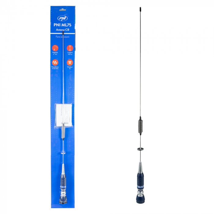 Bax 20 bucati antene CB PNI ML75, lungime 75cm, 26-28MHz, 300W, rabatabila, fara accesorii [1]