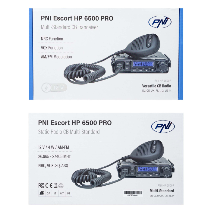 Bax cu 10 bucati statie radio CB PNI Escort HP 6500 PRO, multi-standard, VOX, NRC, 4W, AM-FM, 12V, SQ, ASQ, mufa de bricheta inclusa [8]
