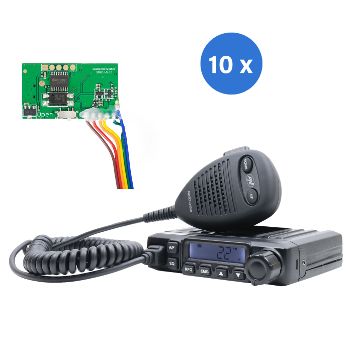 Bax cu 10 bucati statie radio CB PNI Escort HP 6550 cu PNI ECH01 instalat, multistandard, 4W, AM-FM, 12V, ASQ, cu modul de ecou [12]