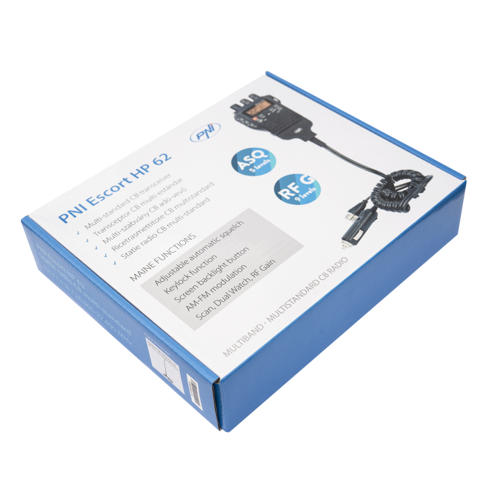 Bax cu 10 bucati statie radio CB portabila PNI Escort HP 62, multi standard, 4W, 12V, AM-FM, ASQ reglabil pe 5 niveluri, RF Gain pe 9 niveluri, Dual Watch, Scan, Lock [11]