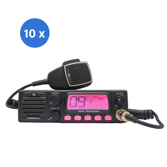 Bax cu 10 bucati statie radio CB TTi TCB-900 EVO, DSS, SQ, Dual Watch, Mic Gain, 12V-24V, conector dongle Bluetooth [6]