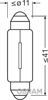 Bec 12V C10W Original Set 10 Buc Osram [1]