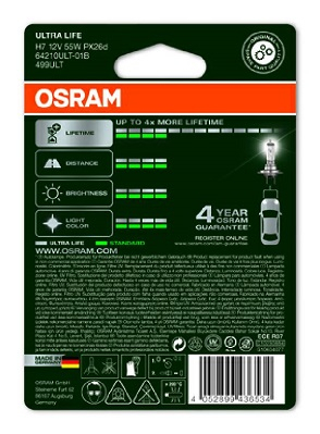 Bec 12V H7 55 W Ultra Life Blister 1 Buc Osram [3]