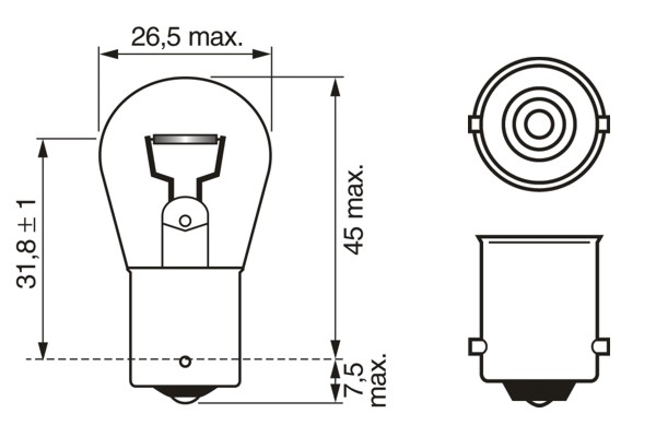BEC 12V P21W 21W PURE LIGHT SET 10 BUC BOSCH [4]