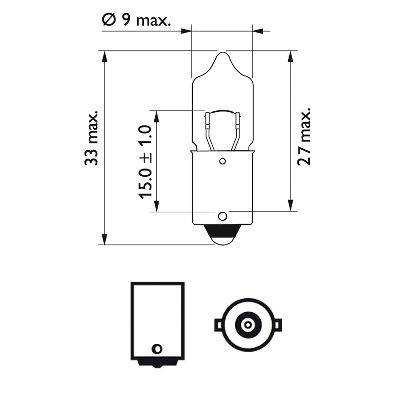 Bec Auxiliar H10W 12V 10W Ba9S Set 10 Buc [2]