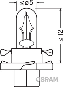 Bec Bord Bx8.4D Soclu Bej 12V 1.5W Set 10 Buc Osram [2]