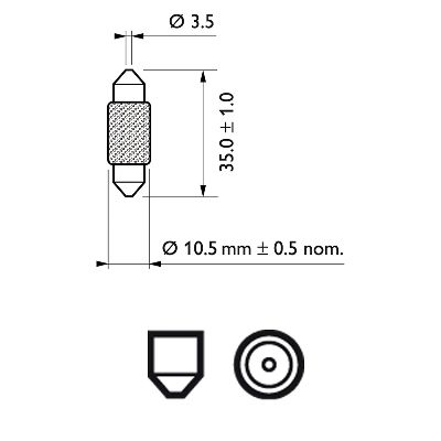 Bec Bord Festoon T10.5X38 12V Set 10 Buc Philips [2]