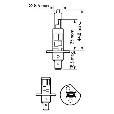 Bec Far H1 55W 12V Vision (Cutie) Philips [3]