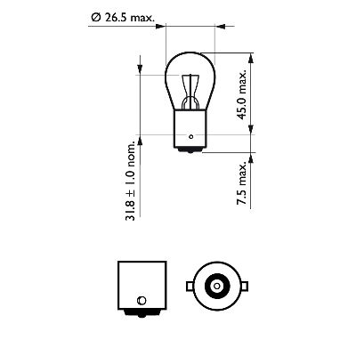 Bec Semnalizare P21W 12V Set 10 Buc Philips [2]