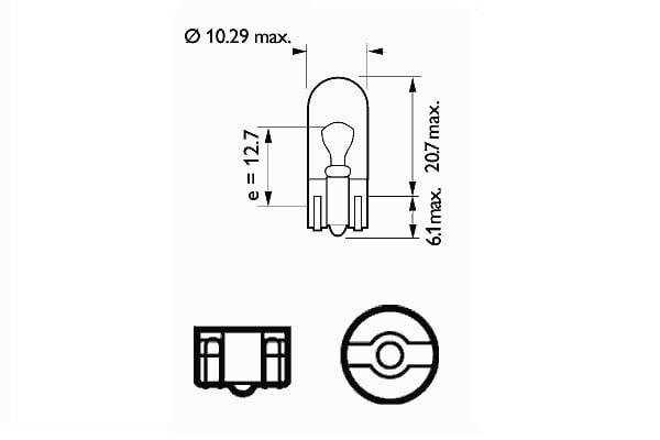 Bec Soclu Sticla 12V W5W Set 20 Buc Sct [2]