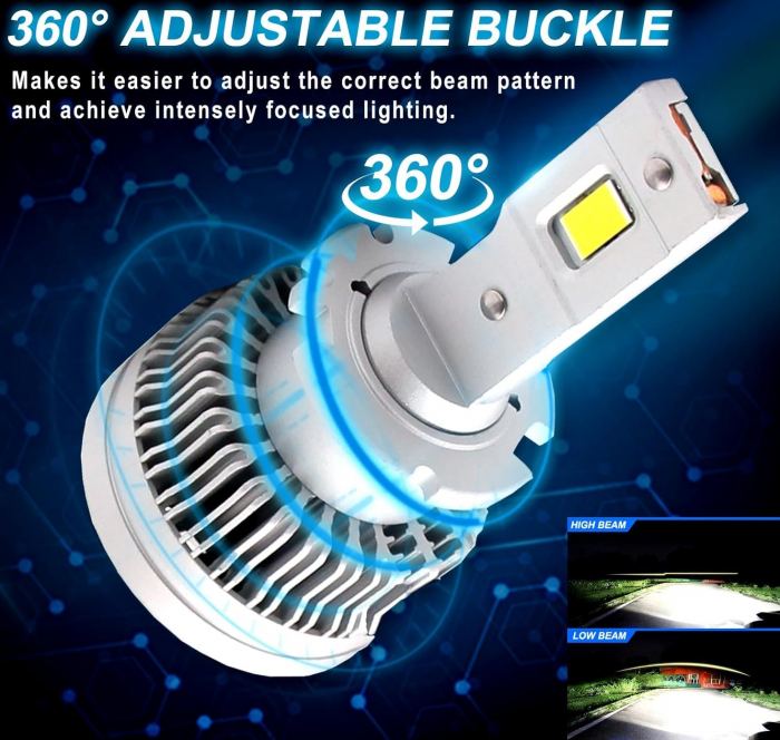 Set 2 Becuri auto LED D2S 12-24V, 6000K, 50000LM cu CANBUS [5]