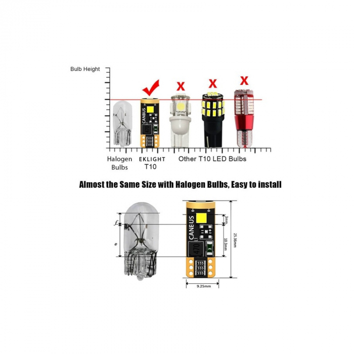Becuri T10 3SMD 3030 12V Canbus Premium 400lm, lumina alba Cod: T10-1-EK [3]