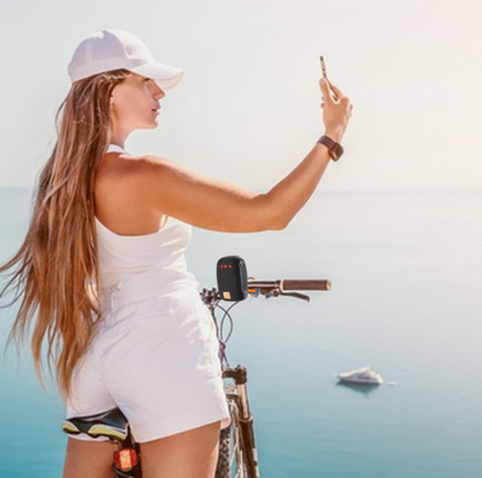 Boxă Bluetooth portabilă cu radio, card de memorie, AUX, USB și suport pentru bicicletă și motocicletă, Neagră [7]