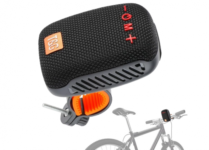 Boxă Bluetooth portabilă cu radio, card de memorie, AUX, USB și suport pentru bicicletă și motocicletă, Neagră [3]