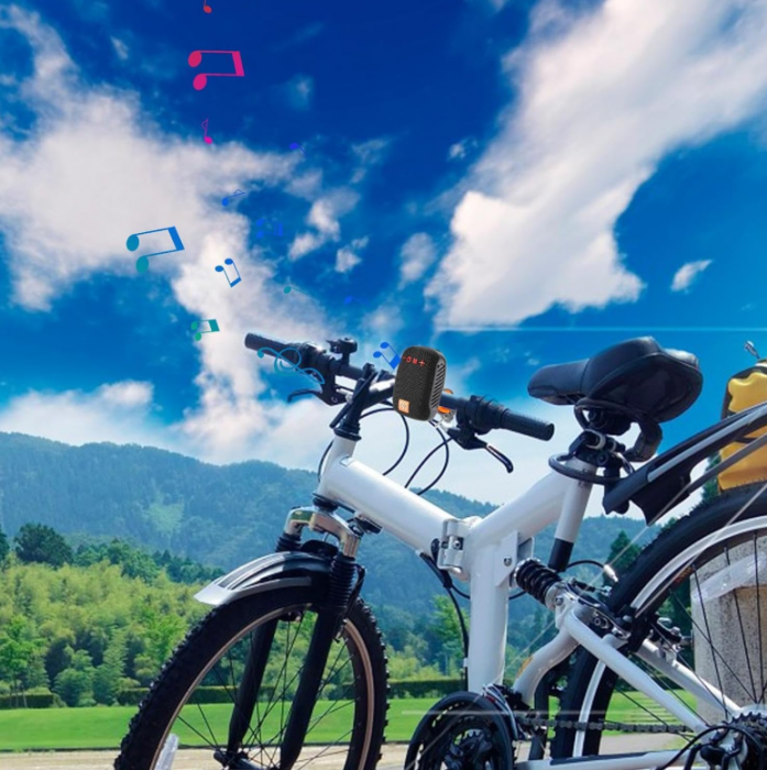 Boxă Bluetooth portabilă cu radio, card de memorie, AUX, USB și suport pentru bicicletă și motocicletă, Neagră [5]