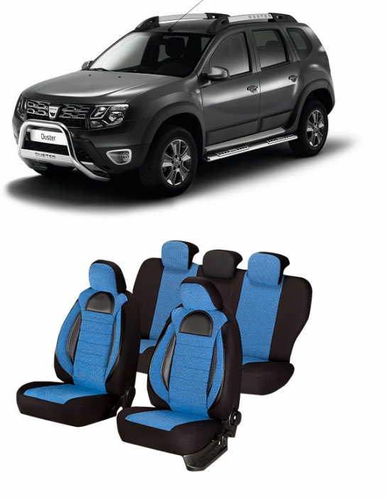 Set huse scaune compatibile Dacia Duster 2010-2017 (Compatibile cu sistem AIRBAG) [1]