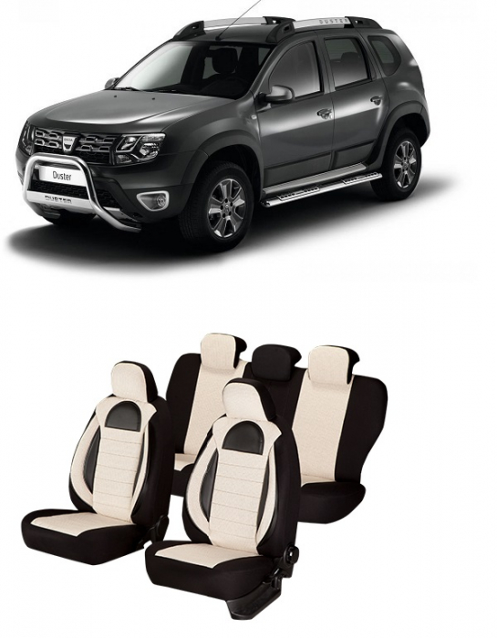 Set huse scaune compatibile Dacia Duster 2010-2017 (Compatibile cu sistem AIRBAG) [1]