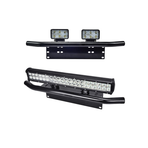 Bullbar aluminiu tip suport numar si proiectoare negru [2]