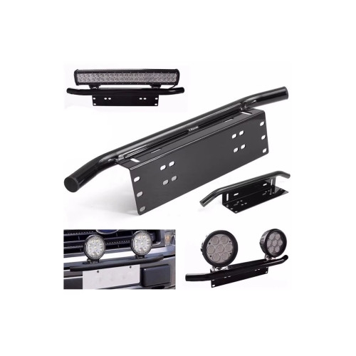Bullbar aluminiu tip suport numar si proiectoare negru [3]
