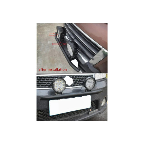 Bullbar aluminiu tip suport numar si proiectoare negru [6]