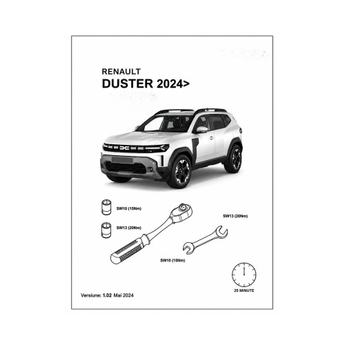Bullbar auto fata negru mat compatibil Dacia Duster III 2024-2026 cu kit montaj [6]