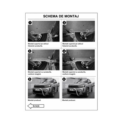 Bullbar auto fata negru mat compatibil Dacia Duster III 2024-2026 cu kit montaj [9]
