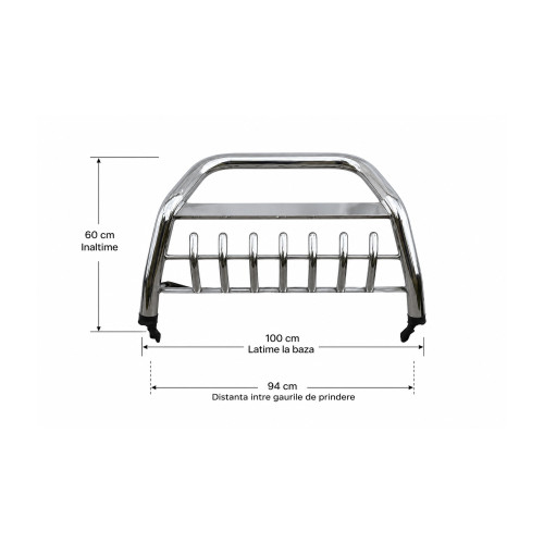 Bullbar inox compatibil Dacia Duster I 2010-2017 cu kit montaj inclus [4]