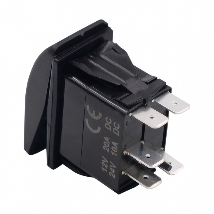 Buton comutator Intrerupator ON/OFF "HAZARD WARNING" cu martor luminos roșu - 12V/24V, rezistent la apă [5]