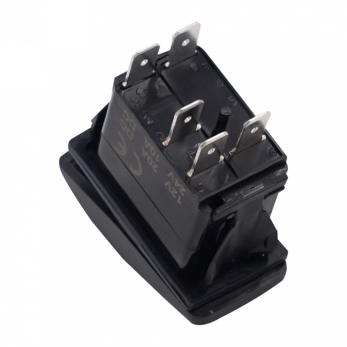 Buton comutator Intrerupator ON/OFF "REAR LIGHTS" cu martor luminos albastru - 12V/24V, rezistent la apă [6]